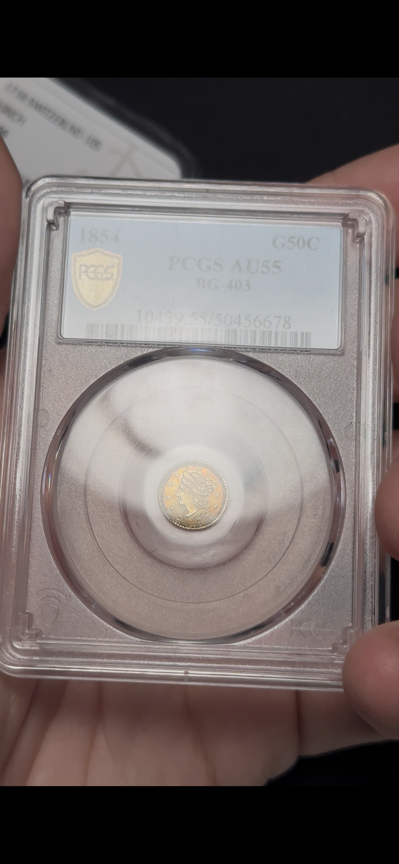 Half Dollar, Type One California Fractional, BG-403, PCGS AU-55