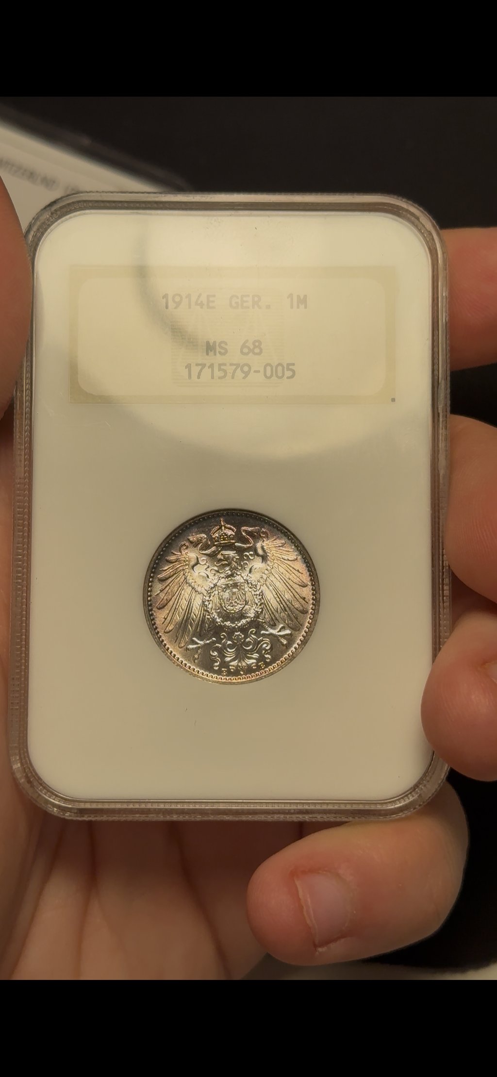One Mark, Germany 1914-E NGC MS68