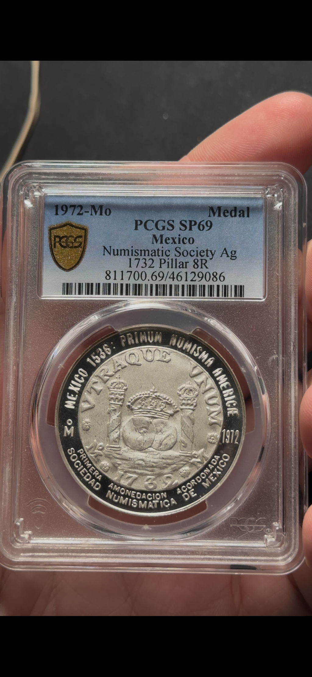 Medal, 1972, Mexico Numismatic Society, PCGS SP69
