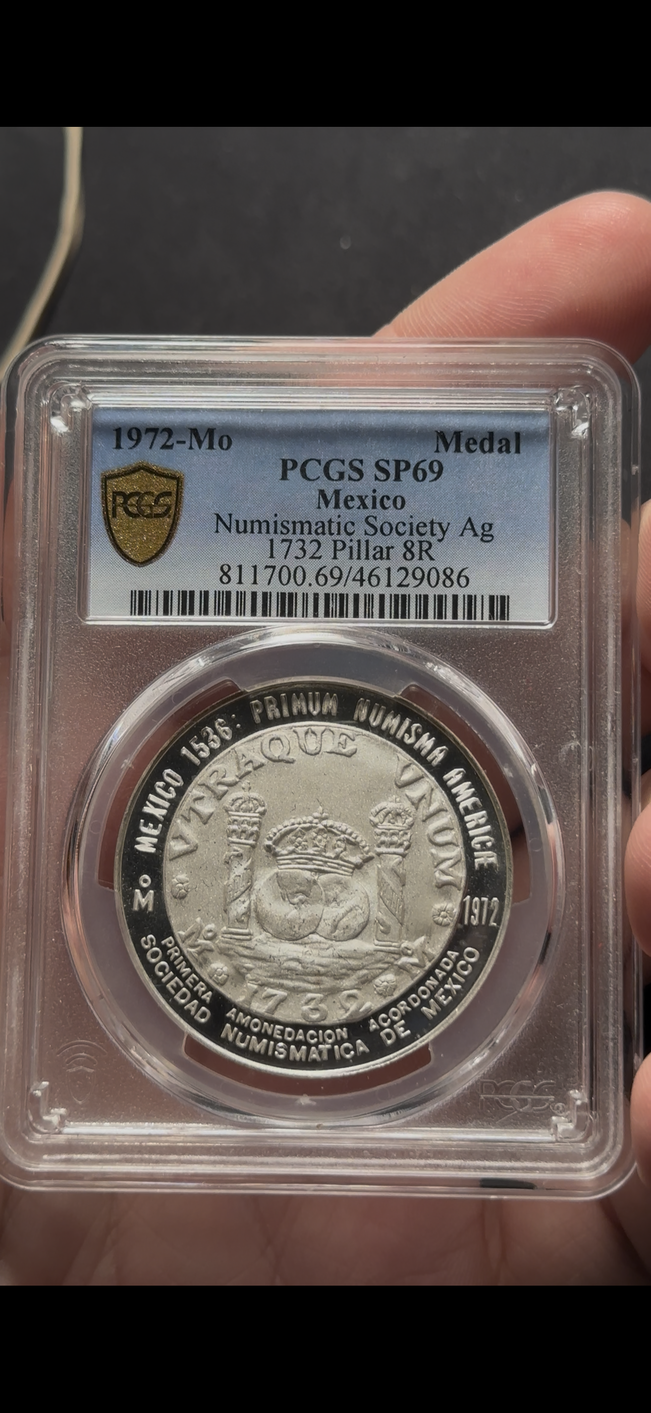 Medal, 1972, Mexico Numismatic Society, PCGS SP69