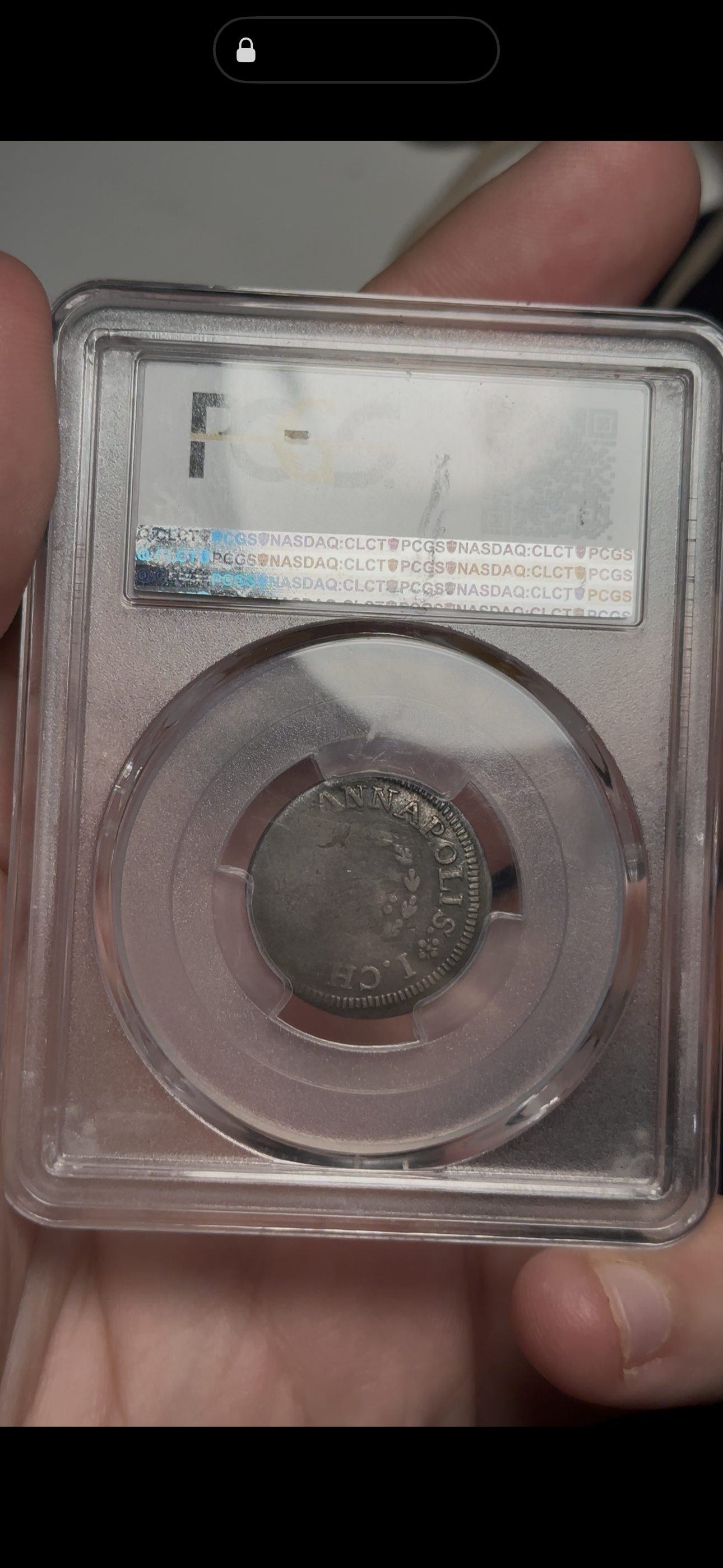 Shilling, Chalmers 1783 “Long Worm” PCGS VG10